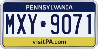 PA license plate MXY9071
