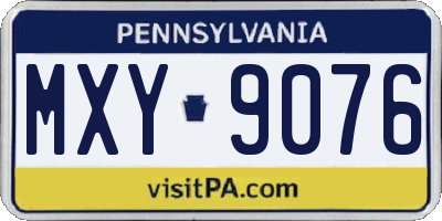 PA license plate MXY9076