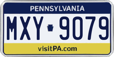 PA license plate MXY9079