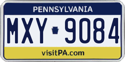 PA license plate MXY9084