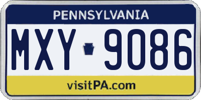 PA license plate MXY9086