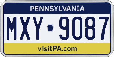 PA license plate MXY9087