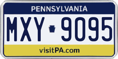 PA license plate MXY9095