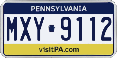 PA license plate MXY9112