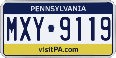 PA license plate MXY9119