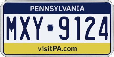 PA license plate MXY9124