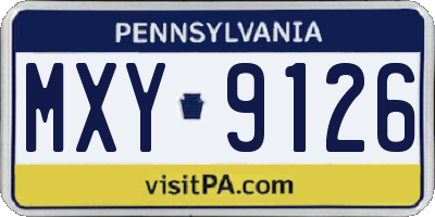 PA license plate MXY9126
