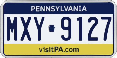 PA license plate MXY9127