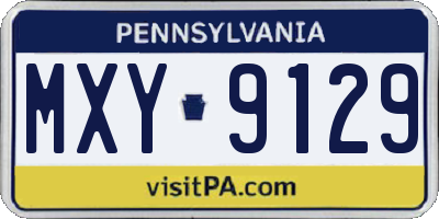 PA license plate MXY9129