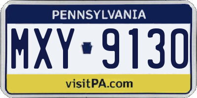 PA license plate MXY9130