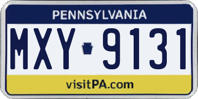 PA license plate MXY9131