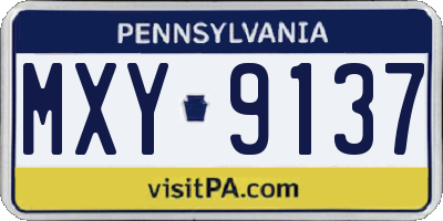 PA license plate MXY9137