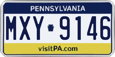 PA license plate MXY9146
