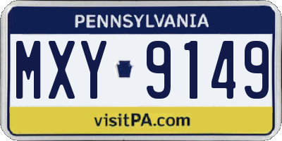 PA license plate MXY9149
