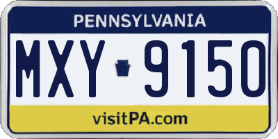 PA license plate MXY9150