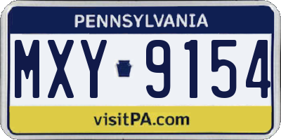 PA license plate MXY9154