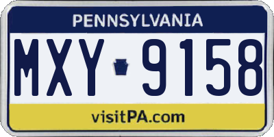 PA license plate MXY9158