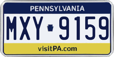 PA license plate MXY9159