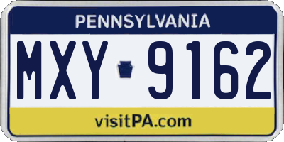 PA license plate MXY9162