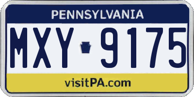 PA license plate MXY9175