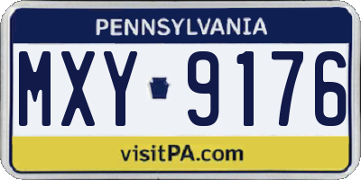 PA license plate MXY9176