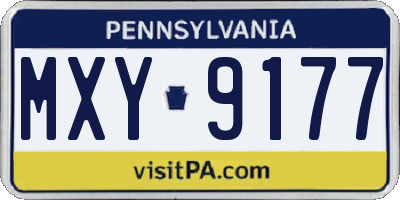 PA license plate MXY9177