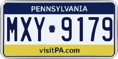 PA license plate MXY9179