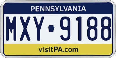 PA license plate MXY9188