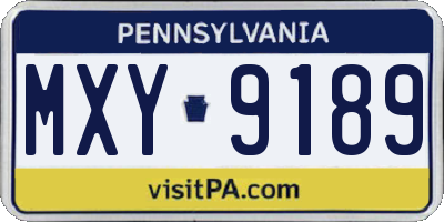 PA license plate MXY9189