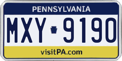 PA license plate MXY9190