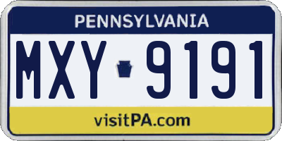 PA license plate MXY9191