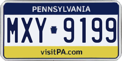PA license plate MXY9199
