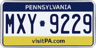 PA license plate MXY9229