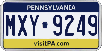 PA license plate MXY9249