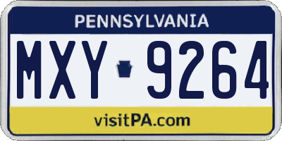 PA license plate MXY9264