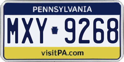 PA license plate MXY9268