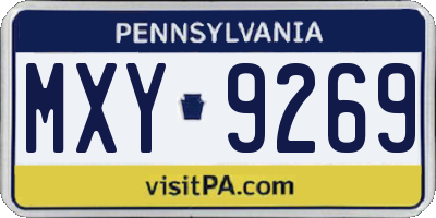 PA license plate MXY9269
