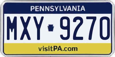 PA license plate MXY9270