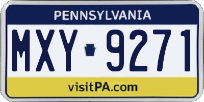 PA license plate MXY9271