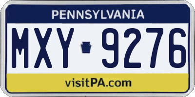 PA license plate MXY9276