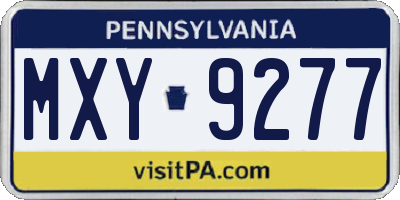 PA license plate MXY9277