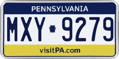PA license plate MXY9279