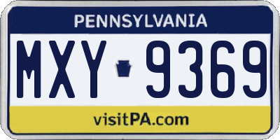 PA license plate MXY9369
