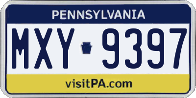 PA license plate MXY9397