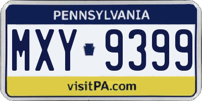 PA license plate MXY9399