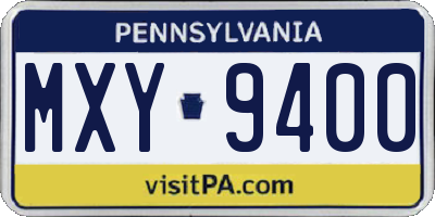 PA license plate MXY9400