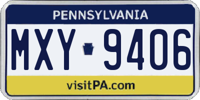 PA license plate MXY9406