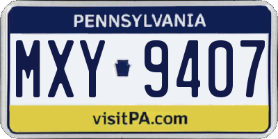 PA license plate MXY9407