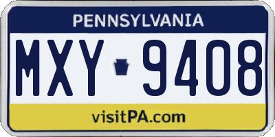 PA license plate MXY9408