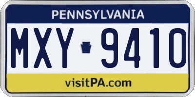 PA license plate MXY9410